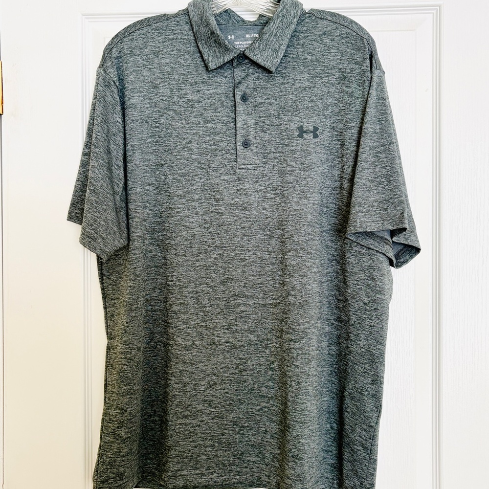 Men's Under Armour Golf Shirt The Playoff Polo XL Short Sleeve UPF40 Grey